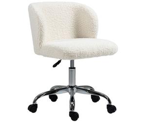 HOMCOM - Chaise de bureau - Polyester - 57x58x83cm - Blanc