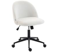 HOMCOM Chaise de bureau pour ordinateur, chaise de bureau pivotante en polaire avec hauteur réglable, roulettes, mousse haute résilience, fonction basculante, pour la maison, l'étude, la chambre, le