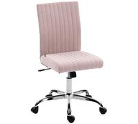 HOMCOM Chaise de Bureau sans accoudoirs, Fauteuil de Bureau, Hauteur réglable, Fonction de Bascule, Dossier Haut et pivotant 360°, Chaise d'ordinateur Moderne pour Chambre, Salon, Rose