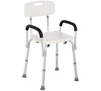HomCom Chaise de douche ergonomique hauteur réglable, accoudoirs amovibles, charge max. 136 kg