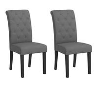 HOMCOM - Chaise de salle à mange - Lin - 47x61x101cm - Noir