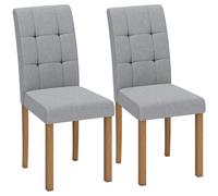 HOMCOM Chaise de salle à manger 43 x 55 x 90,5 cm Gris clair et naturel