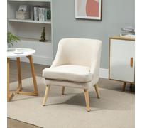 HOMCOM chaise de salle à manger grand confort garnissage mousse haute densité 25D revêtement tissu aspect lin dim. 63L x 69l x 79,5H cm beige