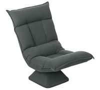 HOMCOM Chaise de Sol Pivotante 360° Fauteuil Pliable en Velours Gris Foncé