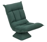 HOMCOM Chaise de sol, pivotante à 360 °, avec dossier réglable en 5 positions, pliable, pour méditation, salon, jeux et lecture, vert