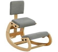 HOMCOM Chaise Ergonomique à Genoux avec Dossier Gris foncé
