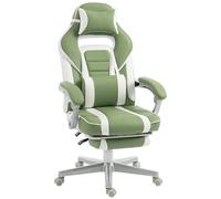 HOMCOM Chaise Gaming Hauteur réglable Repose-Pieds rétractable Vert