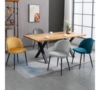 HOMCOM Lot de 4 chaises Salle à Manger Chaise de Cuisine scandinave Chaise en Velours rembourrée avec Pieds effilés en métal, pour Salon, Salle à Manger, Multicolore