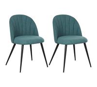 HOMCOM Chaises de Salle à Manger Lot de 2, Chaises de Cuisine Modernes rembourrées avec Pieds en métal, Dossier en Coquille et siège rembourré pour Salle à Manger, Chambre à Coucher, Salon,