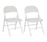 HOMCOM Chaises Pliantes rembourrées Lot de 2 Chaises Pliantes en Cuir PU avec Assise rembourrée et Structure en métal pour la Maison, Le Bureau, la Salle à Manger, Le Bureau d'ordinateur, la Salle de