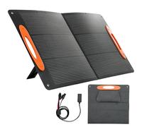 HOMCOM Chargeur solaire 100 W, chargeur solaire pliable avec connecteurs USB-A et USB-C pour une recharge rapide des smartphones et tablettes, étanche IP67, noir