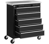 HOMCOM Chariot à Outils avec 5 tiroirs Vide verrouillable Noir