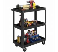 HOMCOM Chariot d'Atelier Servante d'Atelier 3 Niveaux 70,5x35x82,5cm Noir