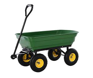HOMCOM Chariot de Jardin a Main Garden Cart cuve basculante Max. 250 Kg