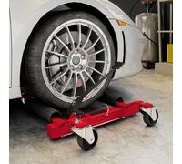 HOMCOM Chariot de manutention de voiture capacité 680 kg hydraulique largeur de pneu 30 cm, 63 x 57-72 x 33 cm, rouge