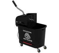 HOMCOM Chariot de Nettoyage Lavage Seau de ménage 20 L avec essoreur et séparateur Eau Sale Propre Noir 60L x 27l x 70,5H cm