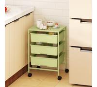 HOMCOM Chariot de Rangement de 4 Niveaux Chariot de Cuisine avec Roulettes 3 Paniers et Planche 40,8x33,5x60,5 cm Vert