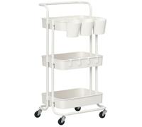 HOMCOM - chariot de service - ABS - 42x38x86.5cm - Blanc