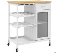 HOMCOM - Chariot de service - MDF - 76x48x88cm - Blanc