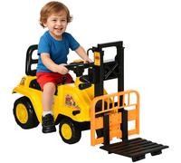 HOMCOM Chariot élévateur à enfourcher avec Fourche et Plateau 3-4 Ans | Tracteur à enfourcher, rangement sous le siège, roues à crampons, sans moteur