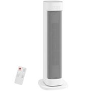 HOMCOM Chauffage d’appoint céramique PTC, radiateur électrique soufflant 2000 W avec thermostat ajustable, télécommande, oscillation, minuterie 15H, sécurité anti-basculement et anti-surchauffe, blanc