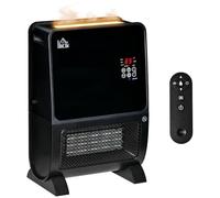 HOMCOM chauffage d'appoint 2000 W avec humidificateur 2 en 1, radiateur electrique céramique PTC,3 modes, Minuterie 8H, protection anti-basculement et anti surchauffe, noir