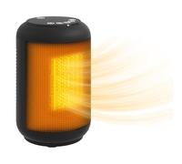 HOMCOM Chauffage d'appoint céramique PTC, radiateur électrique soufflant 1500 W basse consommation, 3 modes (froid/chaud/très chaud), minuterie 24 h, thermostat réglable, oscillation, noir