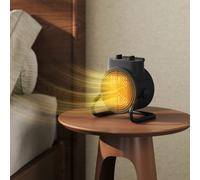 HOMCOM Chauffage d'appoint céramique PTC, radiateur électrique soufflant 2000 W, thermostat réglable, 21,5 x 15,8 x 22 cm, noir