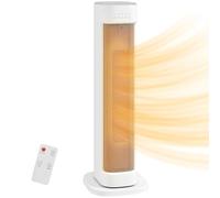 HOMCOM Chauffage d'appoint céramique PTC, radiateur électrique soufflant 2000 W, thermostat réglable, minuterie 15H, télécommande, oscillation, protection anti-basculement et anti-surchauffe, blanc