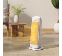 HOMCOM Chauffage d'appoint en céramique 2000 W, radiateur électrique soufflant 4 modes, thermostat réglable, 20x20x49cm, blanc