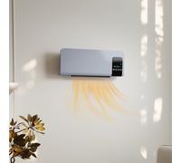 HOMCOM Chauffage Électrique de Mural 1000W/2000W Estufa avec Écran LED et Télécommande 54,5x12x21,5 cm Gris
