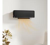 HOMCOM Chauffage Électrique de Pared 1000W/2000W Poêle avec Écran LED et Télécommande 56x18,5x11,7 cm Noir