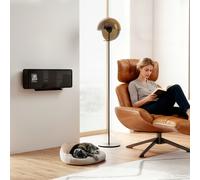 HOMCOM Chauffage mural en céramique 1000/2000W, radiateur électrique, ventilateur, thermostat, minuterie, 54x18,7x12,3cm, noir