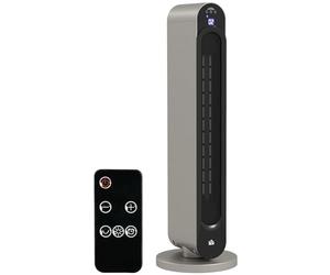 HOMCOM Chauffage soufflant oscillant 1100/2200 W - Mini radiateur céramique PTC - télécommande Incluse - Chauffage d'appoint Noir