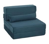 HOMCOM Chauffeuse 1 place 70 x 190 x 12,5 cm Bleu