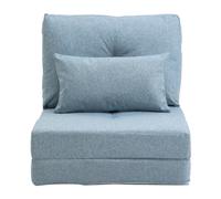 HOMCOM Chauffeuse canapé-lit convertible fauteuil 1 place avec 1 coussin avec dossier réglable, bleu
