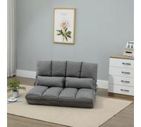 HOMCOM Chauffeuse - Matelas d'appoint Pliant - Fauteuil Convertible - Inclinaison Dossier réglable 14 Positions - 2 Coussins Inclus - Polyester Aspect suédé Gris Description:Cette splendide chauffeuse