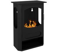 HOMCOM Cheminée à l'éthanol bioéthanol contemporain - réservoir 1,2L - 3h de durée de combustion 20-25 m² - 43 x 25 x 68 cm - noir