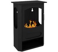 HOMCOM Cheminée à l'éthanol bioéthanol sur Pieds Style Contemporain avec réservoir 1,2L, Environ 3h de durée de Combustion Couverture 20-25 m² 43 x 25 x 68 cm Noir