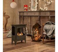HOMCOM Cheminée à l'éthanol sur pieds style contemporain avec réservoir 1,2Lenviron couverture 25 m² 39 x 26 x 54 cm noir