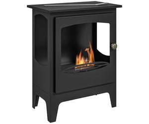 HOMCOM Cheminée à l'éthanol sur pieds style contemporain avec réservoir 1,2Lenviron couverture 25 m² 39 x 26 x 54 cm noir
