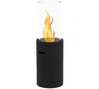 HOMCOM Cheminée au bioéthanol en Acier et Verre avec Une capacité de 0,3 L et Une capacité de Chauffe de 15㎡, 27 x 27 x 70 cm, Noir