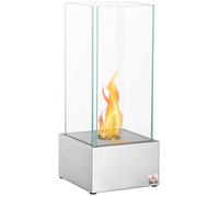 HOMCOM - Cheminée bioéthanol - Acier - 25x25x60cm - Argent