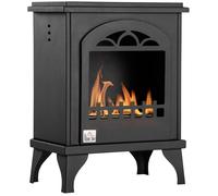 HOMCOM Cheminée bioéthanol sur Pieds avec réservoir 1,5 L, environ 3 h de durée de combustion Couverture 25 m²