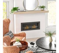 HOMCOM Cheminée bioéthanol murale encastrable brûleur 2 x 0,85 L environ 3 h de durée de combustion 90 x 15 x 40 cm acier noir