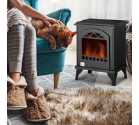 HOMCOM Cheminée bioéthanol sur Pieds avec réservoir 1,5 L, environ 3 h de durée de combustion Couverture 25 m² dim. 41L x 25l x 54H cm
