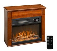 HOMCOM Cheminée électrique 1000W/2000W, Effet Flamme 3D à 6 Couleurs et 3 luminosités réglables, Fausse cheminée décorative avec Thermostat réglable, télécommande, minuterie, jusqu'à 30 m², Marron