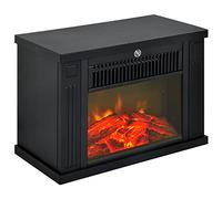 HOMCOM Cheminée Électrique à Effet de Flamme Poêle Style Contemporain Noir