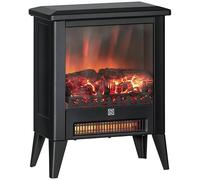 HOMCOM Cheminée électrique Cheminée électrique avec Chauffage, Effet de Flamme LED, cheminée sur Pied 1800 W à Faible Niveau sonore, Protection Contre la surchauffe pour Salon, Chambre, Noir