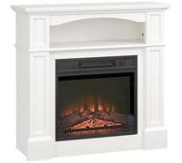 HOMCOM Cheminée électrique effet flammes LED luminosité réglable avec télécommande - 1800 W - 80,5 x 32,3 x 80,5 cm